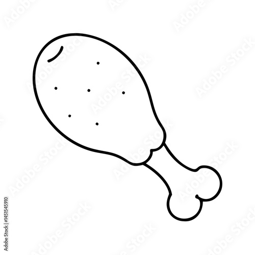 chicken drumstick icon, chicken drumstick line art - simple line art of chicken drumstick, perfect for chicken drumstick logos and icons