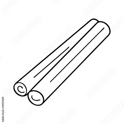 cinnamon stick icon, cinnamon stick line art - simple line art of cinnamon stick, perfect for cinnamon stick logos and icons