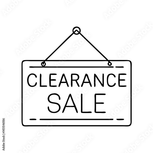 clearance sale sign icon, clearance sale sign line art - simple line art of clearance sale sign, perfect for clearance sale sign logos and icons