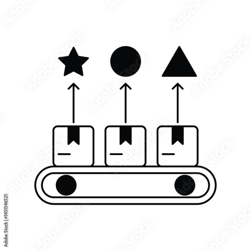 sorting glyph outline icon with white background vector stock illustration