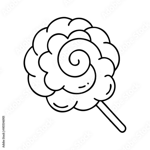 cotton candy swirl icon, cotton candy swirl line art - simple line art of cotton candy swirl, perfect for cotton candy swirl logos and icons
