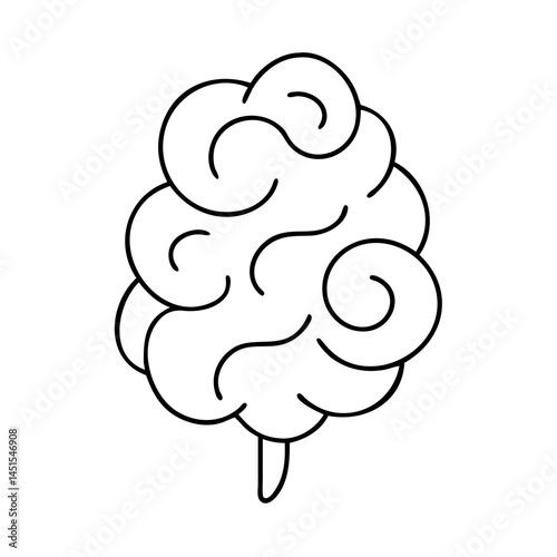 cotton candy swirl icon, cotton candy swirl line art - simple line art of cotton candy swirl, perfect for cotton candy swirl logos and icons