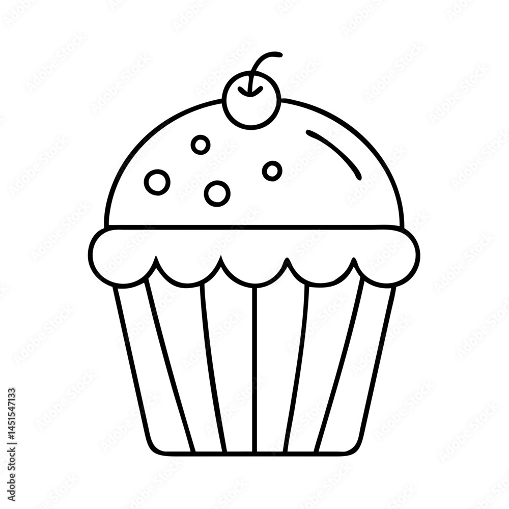 cupcake icon, cupcake line art - simple line art of cupcake, perfect for cupcake logos and icons cupcake icon, cupcake line art - simple line art of cupcake, perfect for cupcake logos and icons
