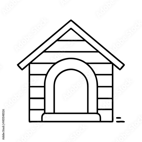 dog kennel icon, dog kennel line art - simple line art of dog kennel, perfect for dog kennel logos and icons