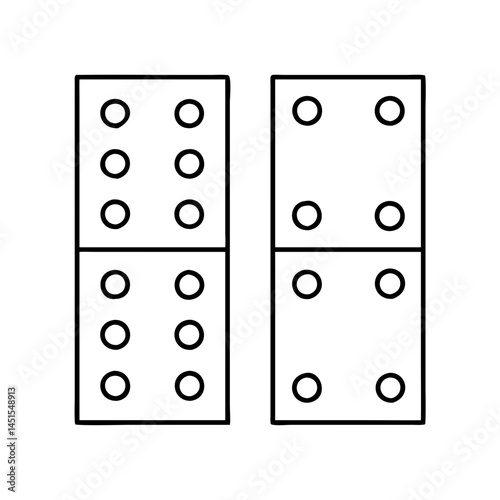 dominoes icon, dominoes line art - simple line art of dominoes, perfect for dominoes logos and icons