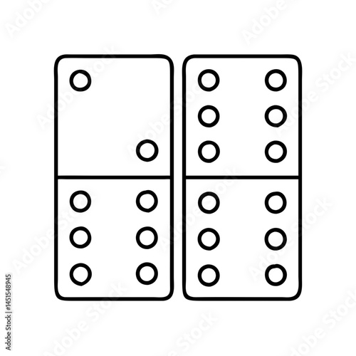 domino tile set icon, domino tile set line art - simple line art of domino tile set, perfect for domino tile set logos and icons