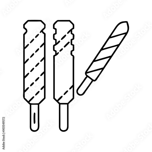 electric drill bits icon, electric drill bits line art - simple line art of electric drill bits, perfect for electric drill bits logos and icons