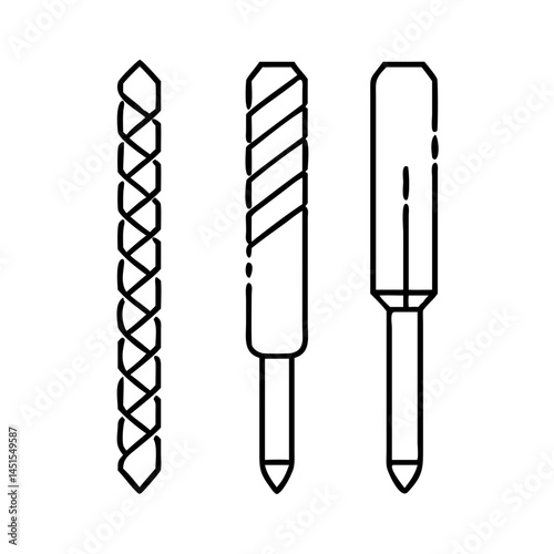 electric drill bits icon, electric drill bits line art - simple line art of electric drill bits, perfect for electric drill bits logos and icons
