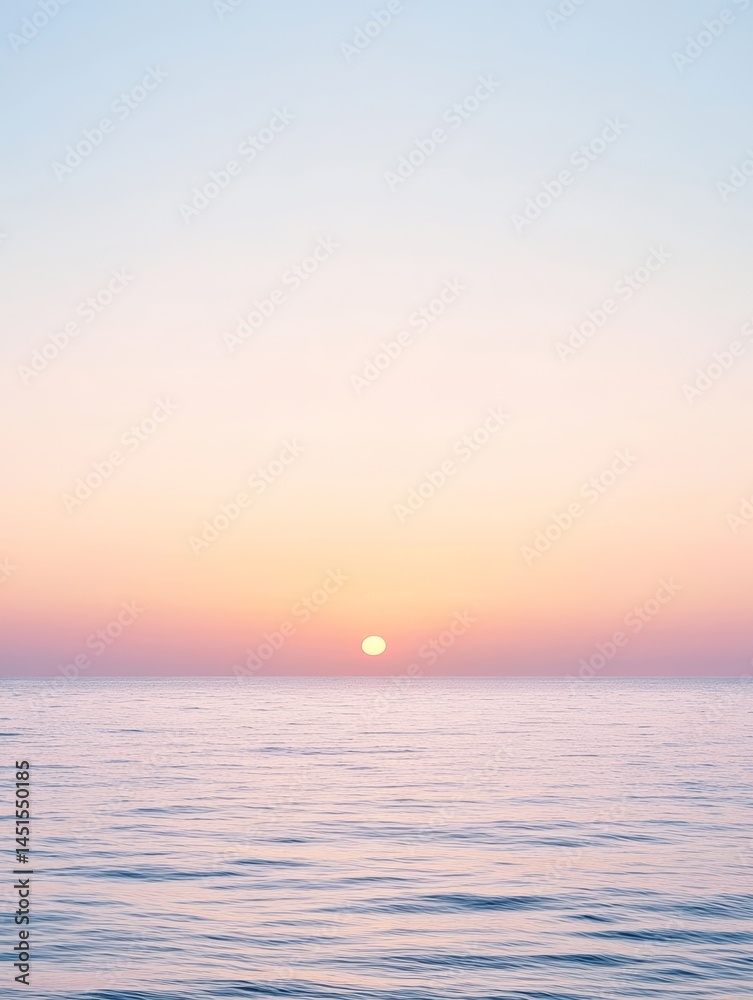 Fototapeta premium Beautiful minimalist landscape image with a single point and horizon in a relaxing color scheme.