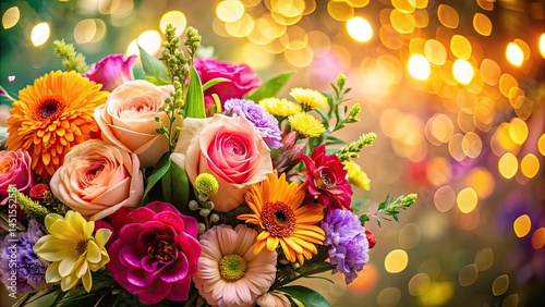 Stunning Bokeh Flower Bouquet Photography, Beautiful Floral Arrangements, Soft Focus Bloom Images, Macro Flower Shots, Vibrant Garden Flowers