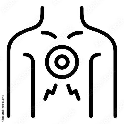 chest pain icon line