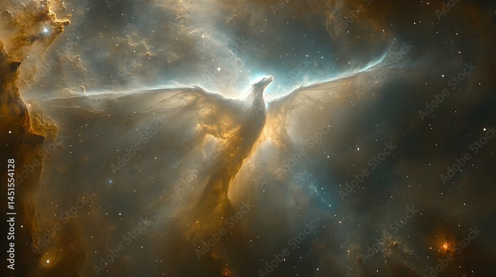 Obraz premium Mythical flying creature nebula