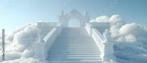 Obraz na płótnie Heaven's Staircase Cloudscape Ascent w salonie