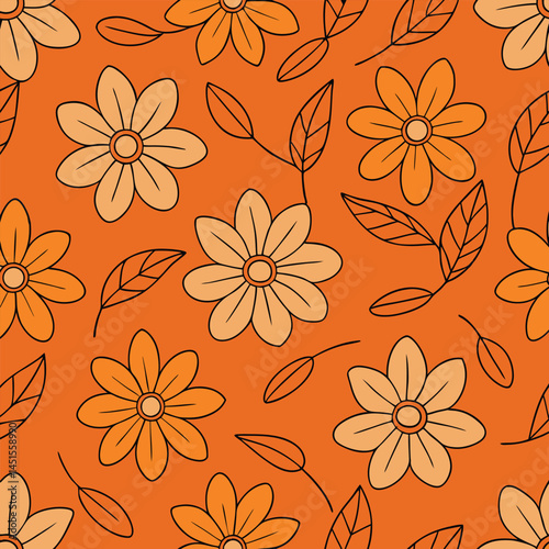 Wallpaper Mural seamless pattern with flowers Torontodigital.ca