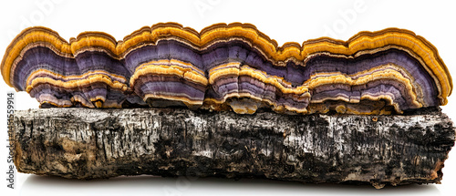 Obraz na płótnie Colorful fungus on wood, nature, macro w salonie