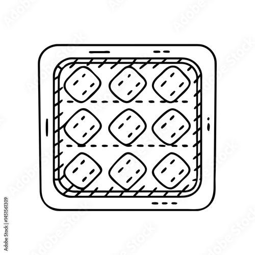 baking sheet icon, baking sheet line art - simple line art of baking sheet, perfect for baking sheet logos and icons