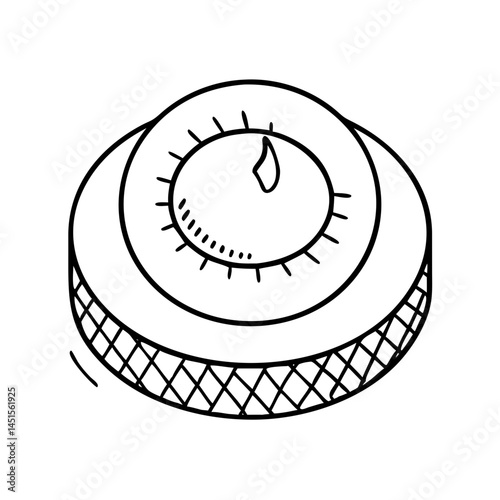 bbq flame control knob icon, bbq flame control knob line art - simple line art of bbq flame control knob, perfect for bbq flame control knob logos and icons