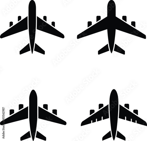 Silhouette Airplane vector illustration