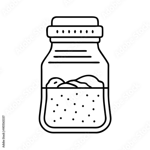 bbq spice rub jar icon, bbq spice rub jar line art - simple line art of bbq spice rub jar, perfect for bbq spice rub jar logos and icons