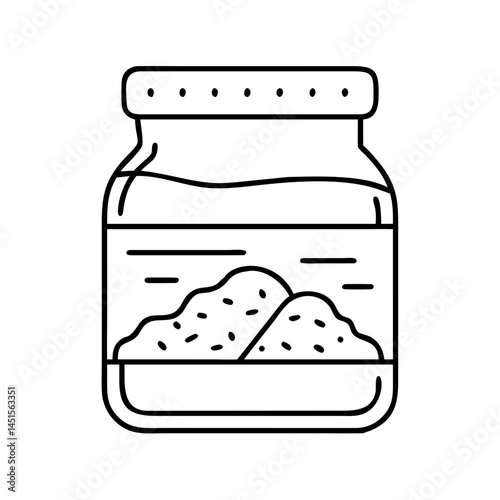 bbq spice rub jar icon, bbq spice rub jar line art - simple line art of bbq spice rub jar, perfect for bbq spice rub jar logos and icons