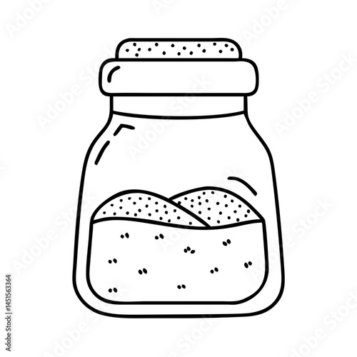 bbq spice rub jar icon, bbq spice rub jar line art - simple line art of bbq spice rub jar, perfect for bbq spice rub jar logos and icons