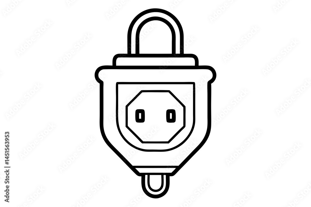Obraz premium Power Outlet silhouette vector illustration