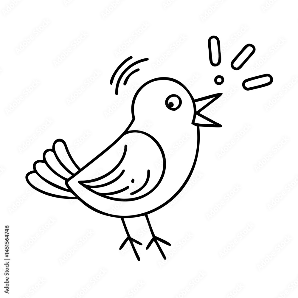 Obraz premium bird chirping icon, bird chirping line art - simple line art of bird chirping, perfect for bird chirping logos and icons