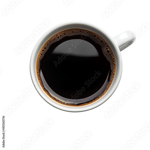 A steaming cup of rich black coffee isolated on transparent background for an inviting experience, A cup of black coffee isolated