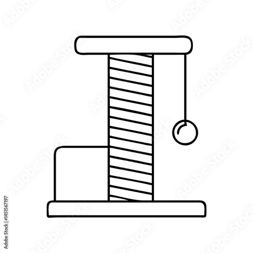 cat scratching post icon, cat scratching post line art - simple line art of cat scratching post, perfect for cat scratching post logos and icons