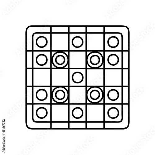 checkers board icon, checkers board line art - simple line art of checkers board, perfect for checkers board logos and icons