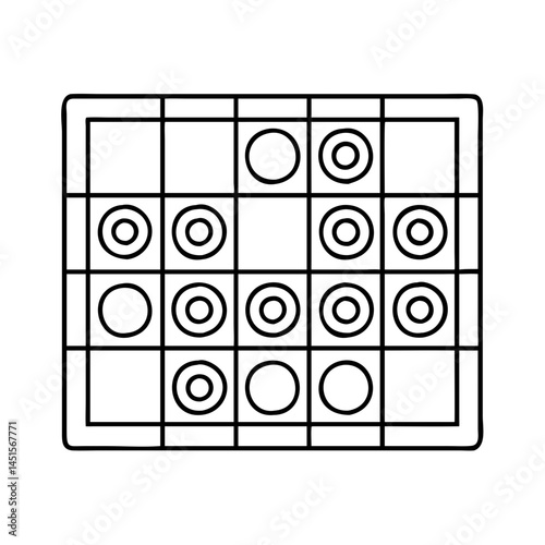 checkers board icon, checkers board line art - simple line art of checkers board, perfect for checkers board logos and icons