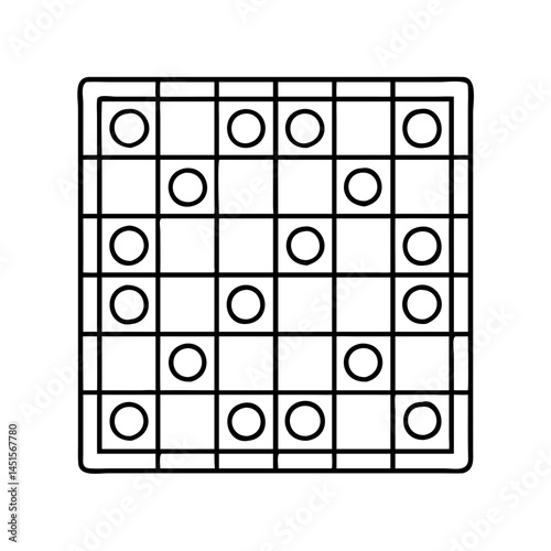 checkers board icon, checkers board line art - simple line art of checkers board, perfect for checkers board logos and icons