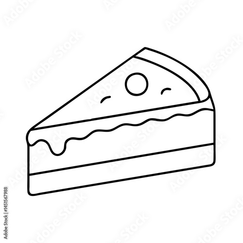 cheesecake slice icon, cheesecake slice line art - simple line art of cheesecake slice, perfect for cheesecake slice logos and icons