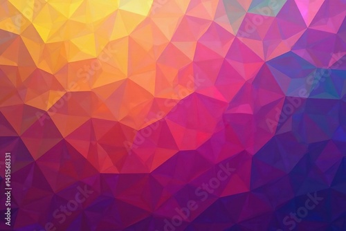 Geometric tessellated hexagons, vibrant color gradients, modern, hexagon, illusion