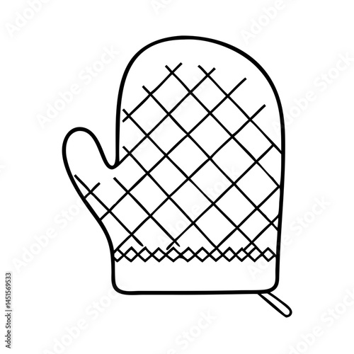 oven mitt icon, oven mitt line art - simple line art of oven mitt, perfect for oven mitt logos and icons