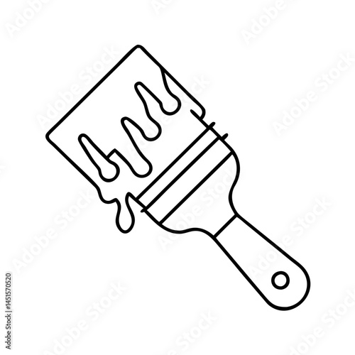 paintbrush with metallic paint icon, paintbrush with metallic paint line art - simple line art of paintbrush with metallic paint, perfect for paintbrush with metallic paint logos and icons