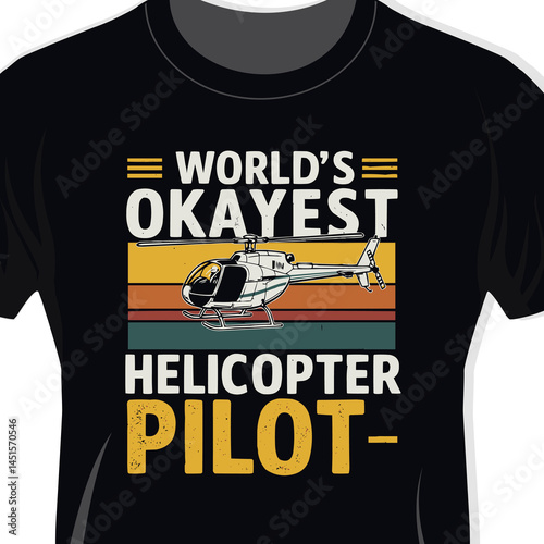 Humorous Flying Retro Helicopter Pilot Graphic for T-shirt SVG, PNG Free Vector