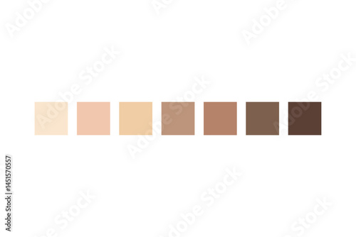 Skin color palette. Beauty, skincare, cosmetic, facial care, makeup concepts. Flat vector design isolated illustration.