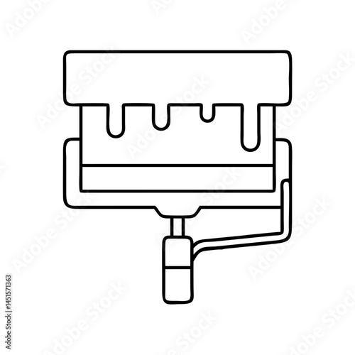 paint roller tray icon, paint roller tray line art - simple line art of paint roller tray, perfect for paint roller tray logos and icons