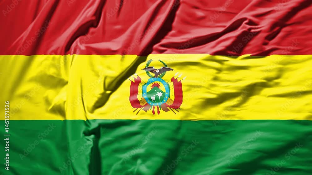 bolivia waving flag – realistic cloth animation