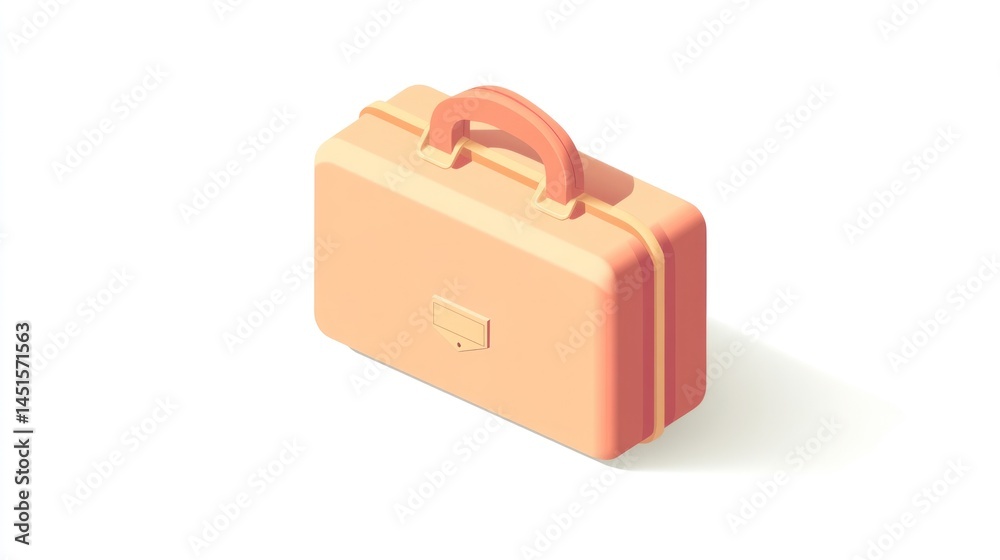 Obraz premium Isometric illustration of a light orange tool box