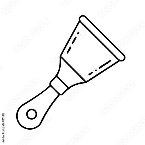 paint scraper icon, paint scraper line art - simple line art of paint scraper, perfect for paint scraper logos and icons