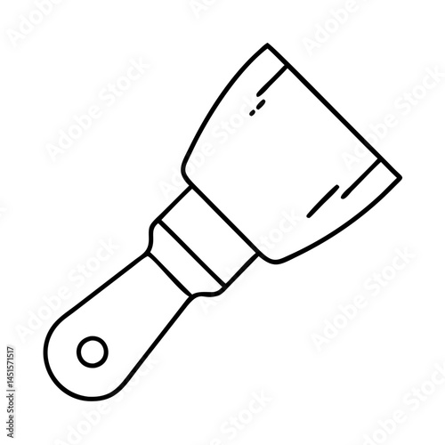 paint scraper icon, paint scraper line art - simple line art of paint scraper, perfect for paint scraper logos and icons