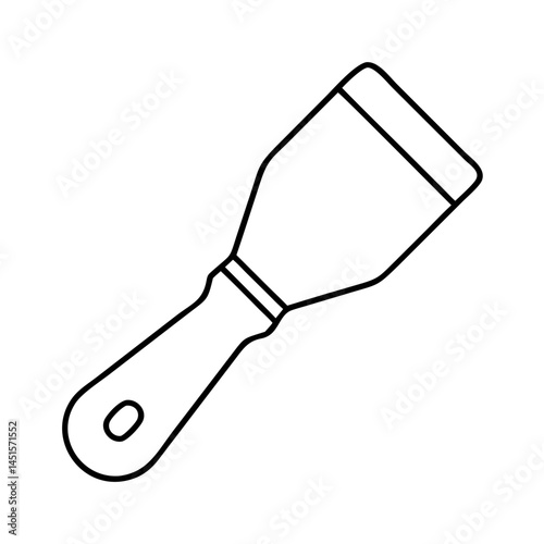 paint scraper icon, paint scraper line art - simple line art of paint scraper, perfect for paint scraper logos and icons