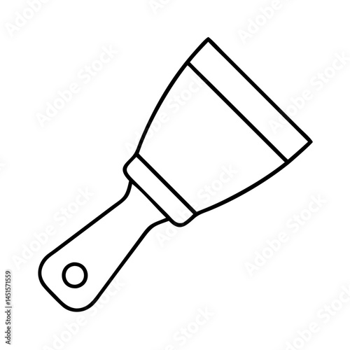 paint scraper icon, paint scraper line art - simple line art of paint scraper, perfect for paint scraper logos and icons