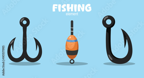 illustration of fishing equipment