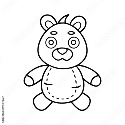 park mascot plush toy icon, park mascot plush toy line art - simple line art of park mascot plush toy, perfect for park mascot plush toy logos and icons