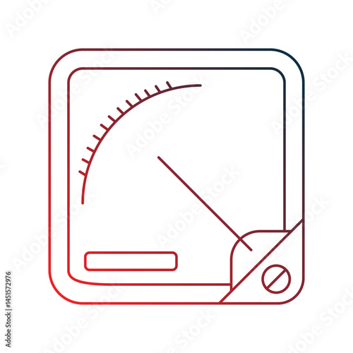 ammeter gradient outline icon with white background vector stock illustration