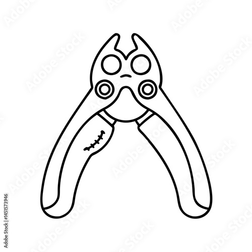 pet nail clippers icon, pet nail clippers line art - simple line art of pet nail clippers, perfect for pet nail clippers logos and icons