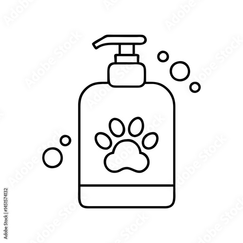 pet shampoo icon, pet shampoo line art - simple line art of pet shampoo, perfect for pet shampoo logos and icons